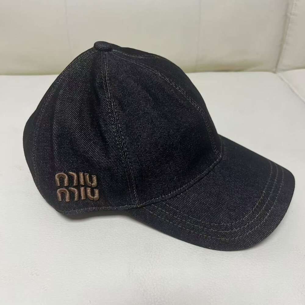 NWT Miu Miu Denim Baseball Cap | Embroidered Logo & Adjustable Fit